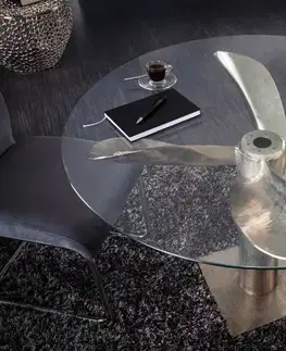 Jídelní stoly LuxD Designový jídelní stůl Propeller 94 cm stříbrný