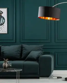 Designové a luxusní stojící lampy Estila Extravagantní lampa Python černá s regulací jasu