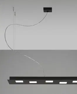 Závěsná světla Fabbian Fabbian Quarter - černé závěsné světlo LED 5zdr