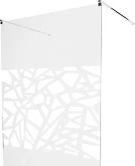Sprchové zástěny MEXEN/S KIOTO samostatně stojící sprchová zástěna 110 x 200 cm, transparent/bílá vzor 8 mm, chrom 800-110-002-01-85