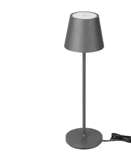 Lampy  LED Stmívatelná dotyková dobíjecí stolní lampa LED/2W/5V 4400 mAh IP54 šedá 