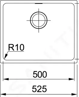 Kuchyňské dřezy FRANKE Sirius Tectonitový dřez SID 110-50, 525x440 mm, černá 125.0363.789