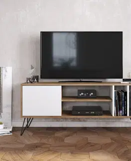 TV stolky Kalune Design TV stolek MISTICO 140 cm bílý/ořech