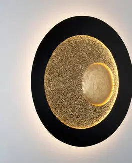 Nástěnná svítidla Holländer Nástěnné svítidlo Urano LED, hnědočerná/zlatá, Ø 120 cm, železo