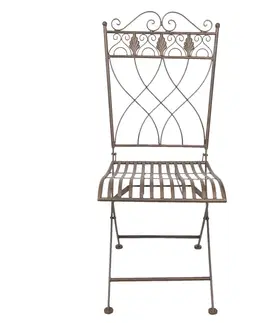 Jídelní stoly Kovová židle v provence stylu - 43*46*97 cm Clayre & Eef 5Y0576