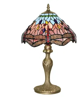 Stolní lampy Searchlight Stolní lampa Dragonfly v Tiffany stylu