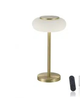 Chytré osvětlení PAUL NEUHAUS Q ETIENNE stolní lampa, Smart Home, mosaz, stmívatelná, kruhová ZigBee 2700-5000K