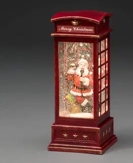 Vánoční vnitřní dekorace Konstsmide Christmas LED dekorační telefonní budka se Santa Clausem