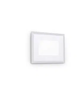 Vestavná svítidla do stěny LED Venkovní nástěnné zápustné svítidlo Ideal Lux INDIO RECESSED 05W 255781 5W 585lm 3000K IP65 10,5cm bílé