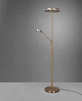 Stojací lampy Trio Lighting LED stojací lampa Franklin, lampa na čtení, mosaz