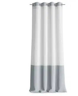 Závěsy AmeliaHome Záclona Irvette Eyelets stříbrná, 140 x 250 cm