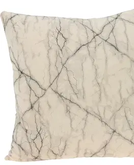 Polštáře Dekorační polštář Mramor bílá, 45 x 45 cm