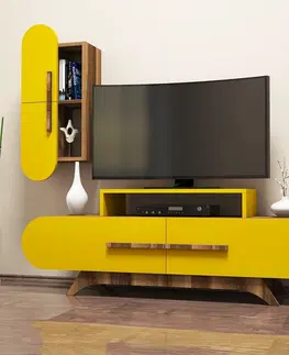 Obývací stěny a sestavy nábytku Obývací stěna ROSE S ořech žlutá