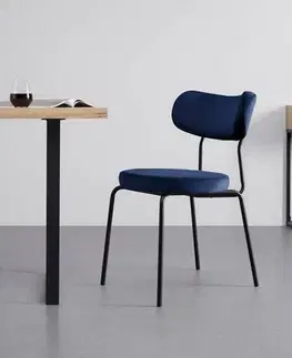 Židle do jídelny Sametová Židle Lea Modrá