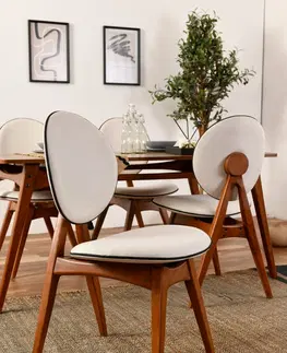 Kuchyňské a jídelní židle Sada jídelních židlí TOUCH V2 ořech krémová