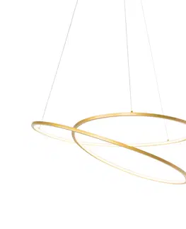 Zavesna svitidla Designová závěsná lampa zlatá 72 cm včetně LED 3-stupňově stmívatelná - Jeřabina