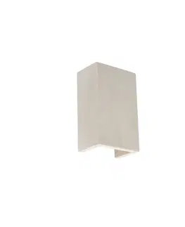 Nastenna svitidla Průmyslová nástěnná lampa šedý betonový obdélník - Meaux