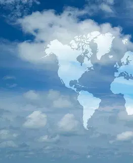 Samolepící tapety Samolepící tapeta mapa světa s nebeským pozadím