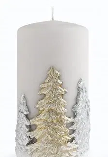 Svíčky Mondex Dekorativní svíčka Winter Trees II šedá