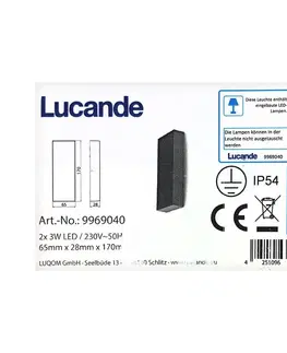 Svítidla Lucande Lucande - LED Venkovní nástěnné svítidlo CORDA 2xLED/3W/230V IP54 