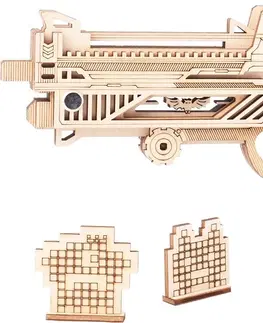 3D puzzle Woodcraft construction kit Dřevěné 3D puzzle Zbraň na gumičky Virbius