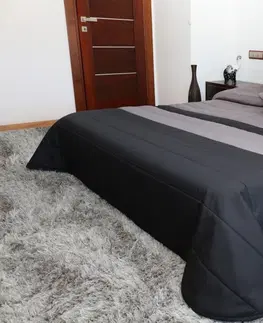 Luxusní přehozy na postel Prošívané šedě černé přikrývky na postel