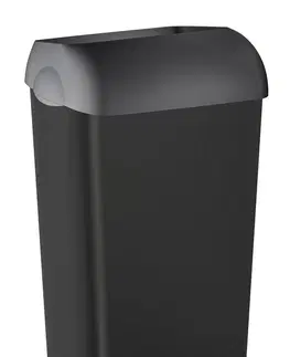 Odpadkové koše SAPHO COLORED odpadkový koš nástěnný 23l, ABS, Soft Touch, černá mat A74201NE