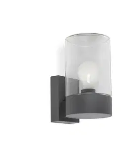 Moderní venkovní nástěnná svítidla FARO KILA nástěnná lampa, tmavě šedá, transparentní