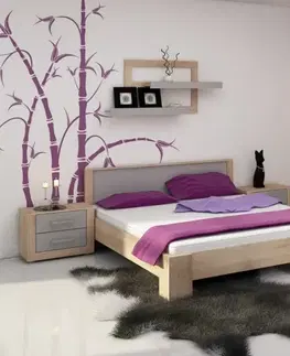Postele ArtCross Manželská postel VIKI 10 | s roštem Barva: craft tobaco / krémový