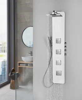 Sprchy a sprchové panely POLYSAN SPIRIT SQUARE termostatický sprchový panel nástěnný, 250x1550, bílá 81151
