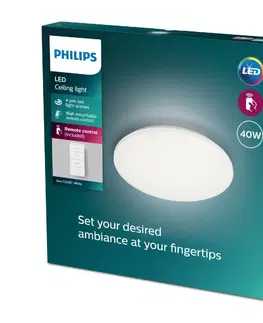 LED stropní svítidla Philips IZSO CL620 stropní svítidlo LED 40W 4300lm 2700-6500K 47cm IP20, bílé + ovladač