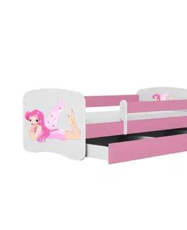 Dětské postýlky Kocot kids Dětská postel Babydreams víla s křídly růžová, varianta 70x140, bez šuplíků, s matrací