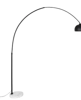 Obloukove lampy Moderní oblouková lampa černá s bílou nastavitelnou - XXL