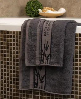 Ručníky 4Home Sada Bamboo Premium osuška a ručník tmavě šedá, 70 x 140 cm, 50 x 100 cm