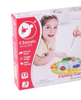 Dřevěné hračky Classic world Hra rybaření, 12 ks