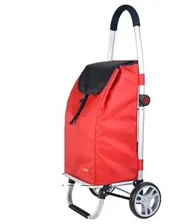 Nákupní tašky a košíky Taška nákupní na kolečkách CARRIE 98 x 48 x 36 cm, skládací, červená