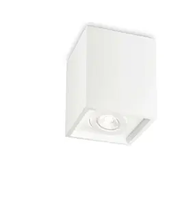 Moderní bodová svítidla Stropní svítidlo Ideal Lux Oak PL1 square bianco 150468 hranaté bílé