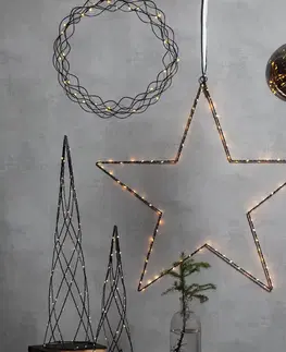 Vánoční osvětlení do oken STAR TRADING Glow LED dekorační koule ze skla, Ø 15cm šedá