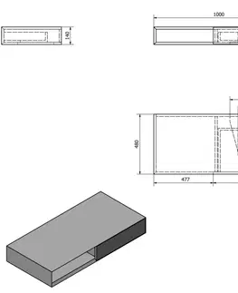 Koupelnový nábytek SAPHO MORIAN umyvadlová skříňka 100x14x48cm, dub, pravá MR116