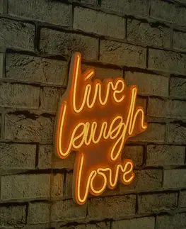 Nástěnné dekorace Dekorativní LED osvětlení LIVE LAUGH LOVE oranžová