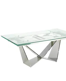 Designové a luxusní jídelní stoly Estila Luxusní rozkládací jídelní stůl Urbano ze skla 160-220cm