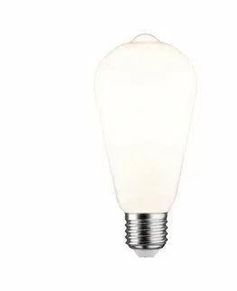 LED žárovky PAULMANN Klasická White LED žárovka ST64 E27 7W 2700K stmívatelné opál