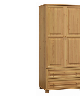 Šatní skříně Skříň kombinovaná 2D BHAGIRA 4, šíře 80 cm, masiv borovice, moření: olše