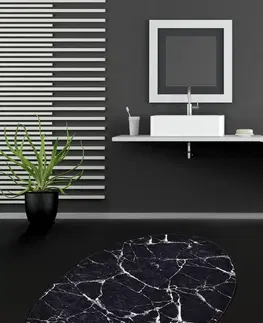 Koupelnové předložky L'essentiel Koupelnová předložka Marble DJT 80x120 černá/bílá