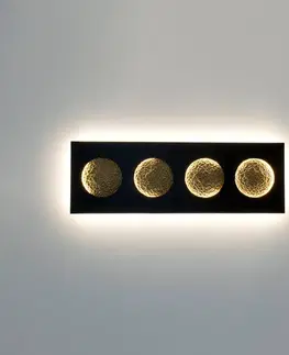 Nástěnná svítidla Holländer LED nástěnné světlo Fasi Della Luna, černá/zlatá