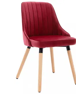 Židle Jídelní židle 4 ks látka / buk Dekorhome Tmavě zelená