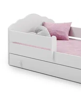 Postele ArtAdrk Dětská postel CASIMO | se zásuvkou a zábranou Provedení: Modrý medvídek