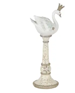 Svícny Vintage svícen s labutí - 12*9*29 cm Clayre & Eef 6PR2874