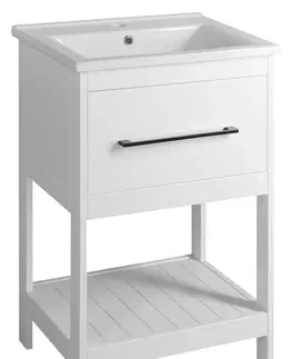 Koupelnový nábytek AQUALINE ETIDE umyvadlová skříňka 51,5x85x44 cm, bílá mat ET515