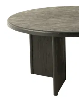 Jídelní stoly Černý kulatý teakový  jídelní stůl Corentin - 150*150*75 cm J-Line by Jolipa 43766